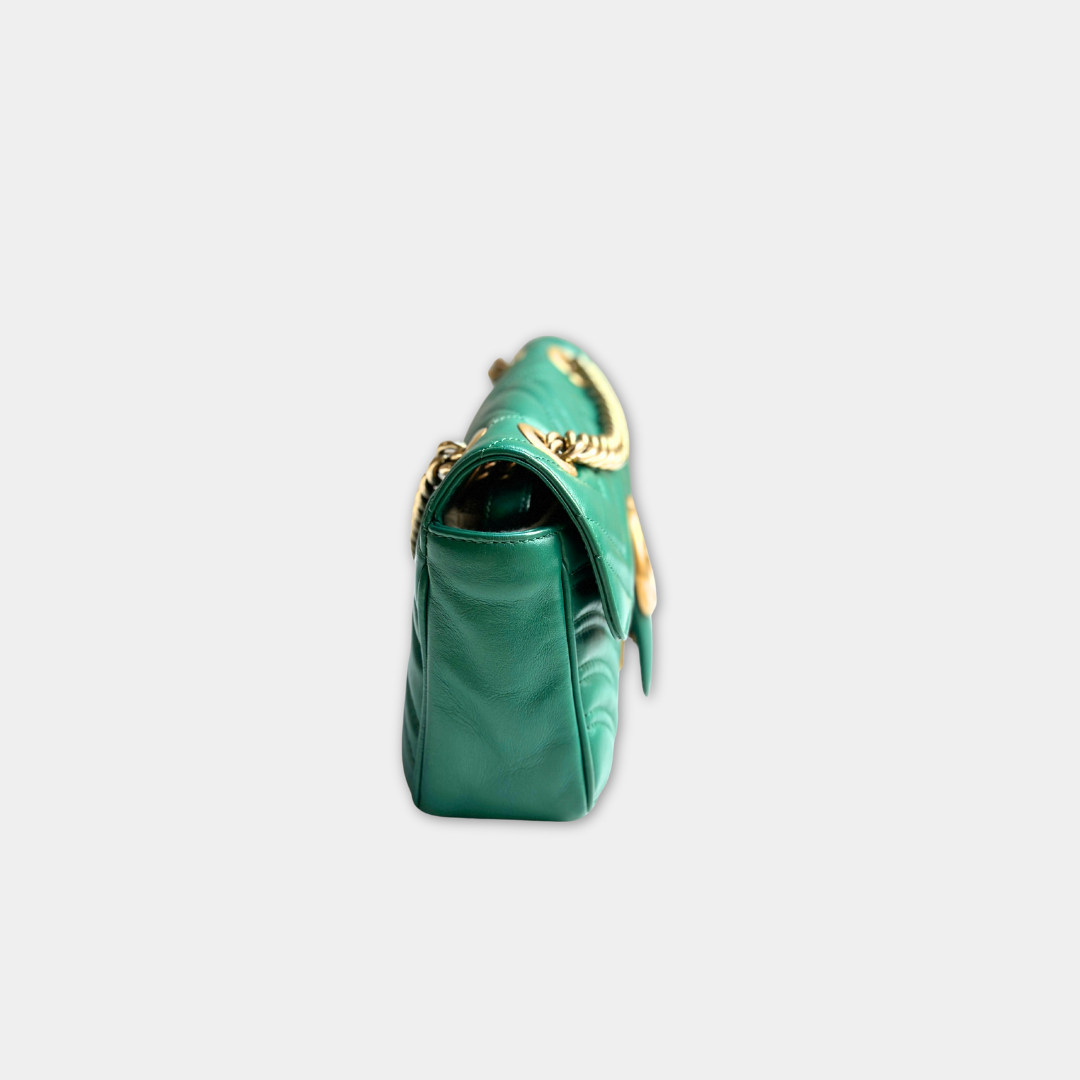 Gucci Mini Green Marmont Shoulder Flap Kelly's Authentic Boutique