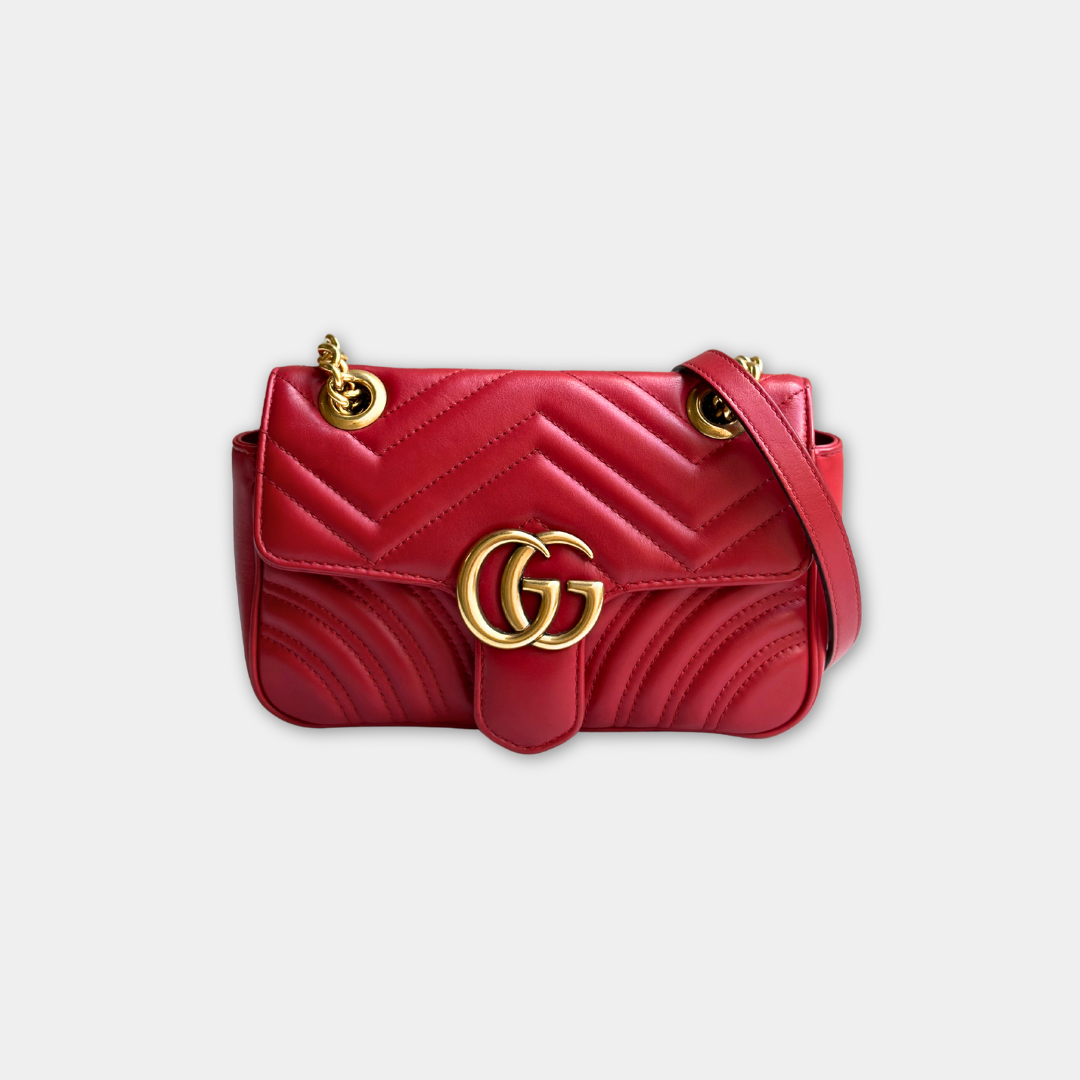 Gucci Mini Red Marmont Shoulder Flap Kelly's Authentic Boutique