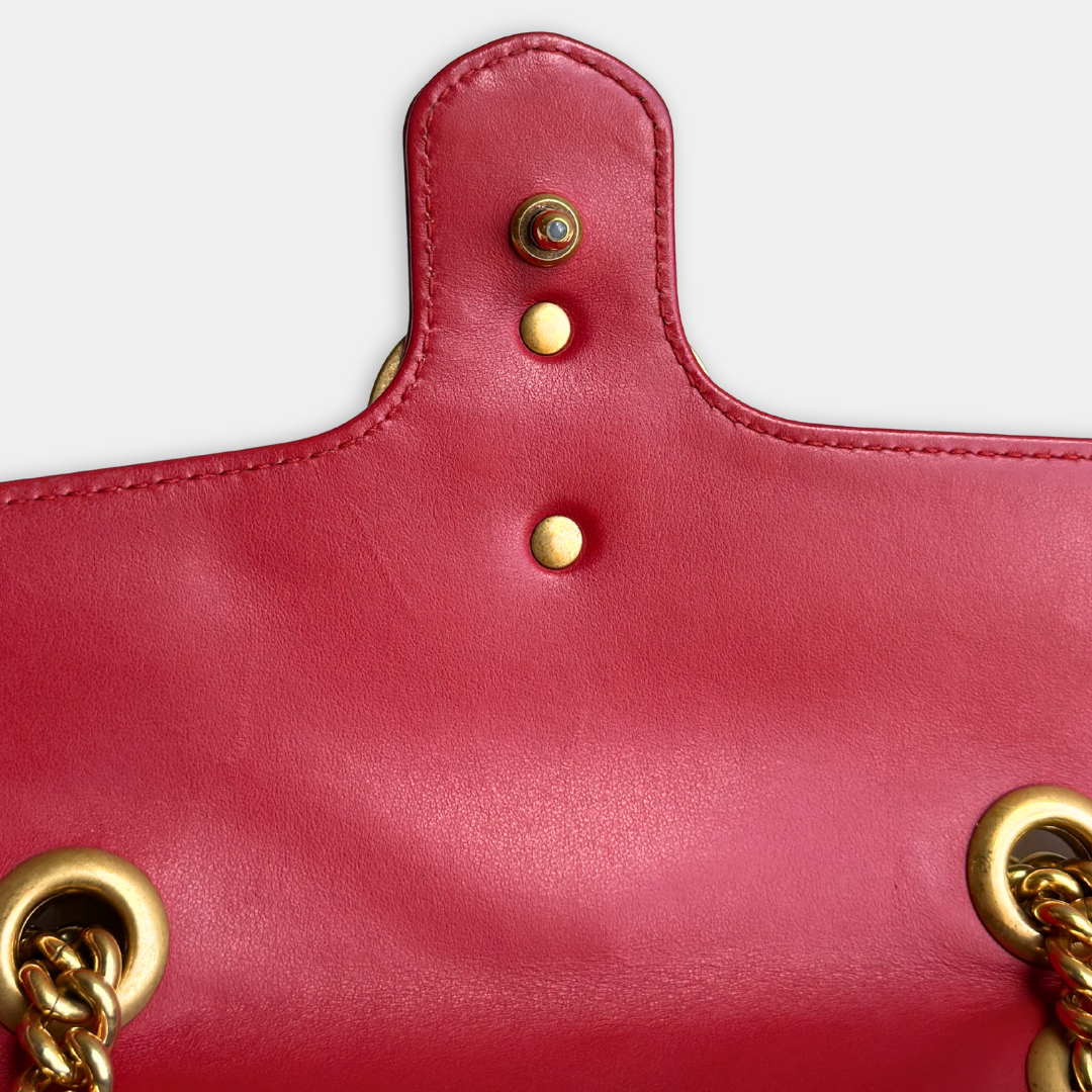 Gucci Mini Red Marmont Shoulder Flap Kelly's Authentic Boutique