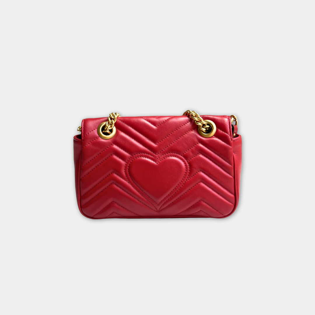 Gucci Mini Red Marmont Shoulder Flap Kelly's Authentic Boutique