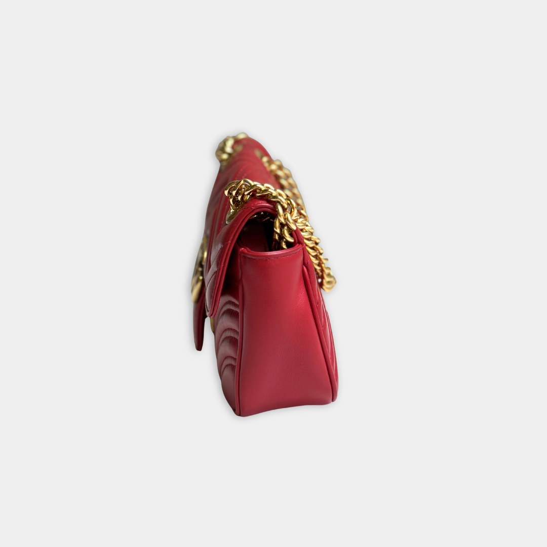 Gucci Mini Red Marmont Shoulder Flap Kelly's Authentic Boutique