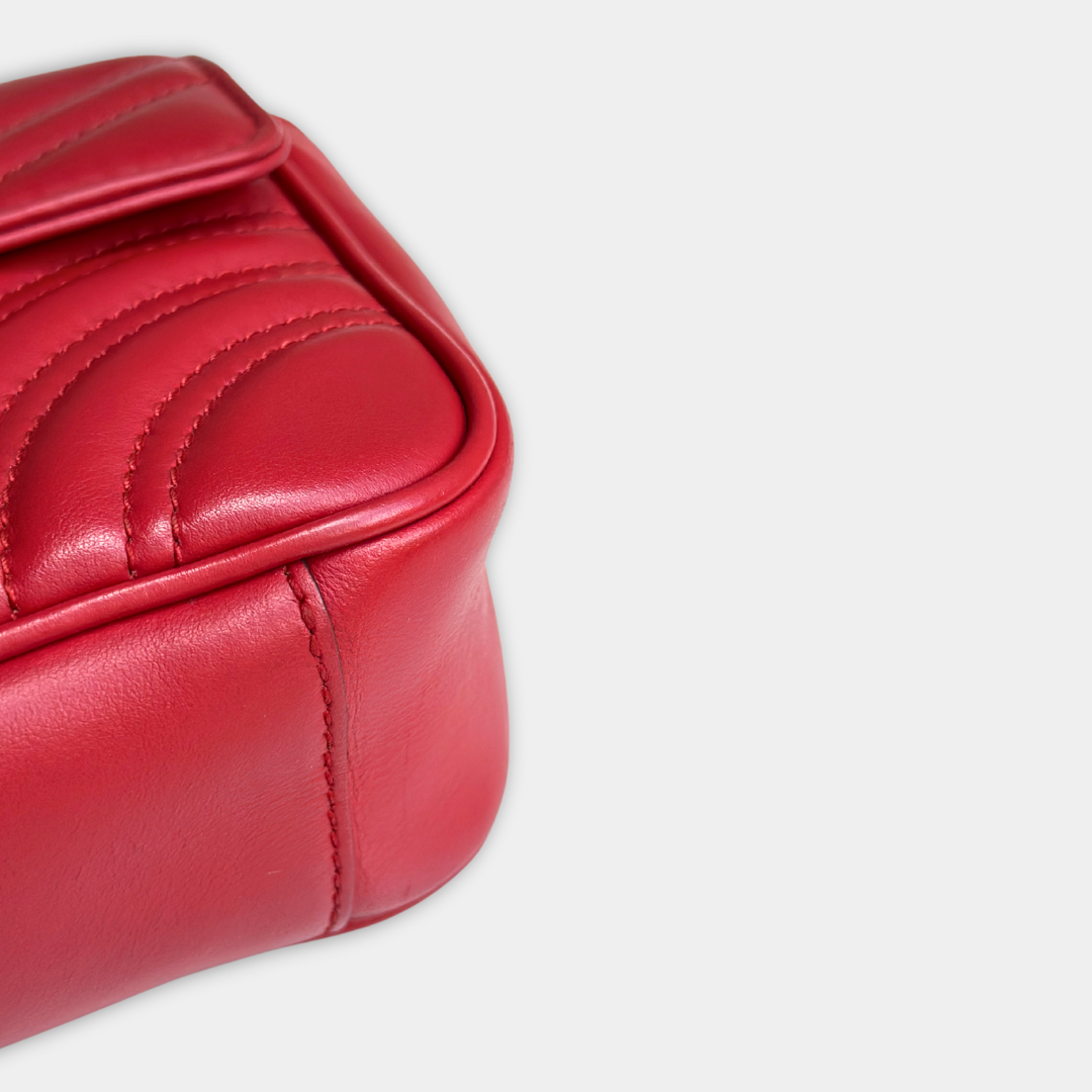 Gucci Mini Red Marmont Shoulder Flap Kelly's Authentic Boutique
