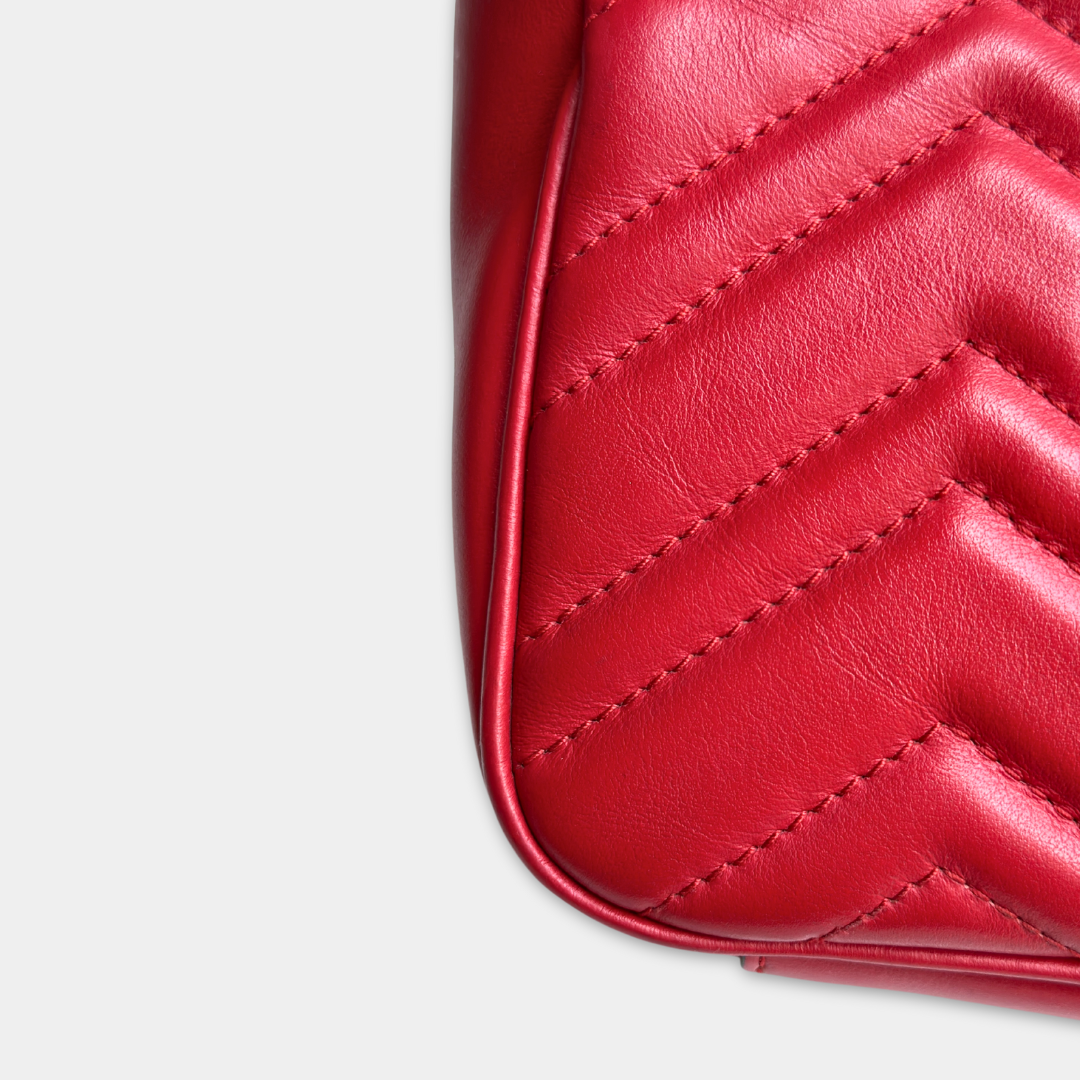Gucci Mini Red Marmont Shoulder Flap Kelly's Authentic Boutique