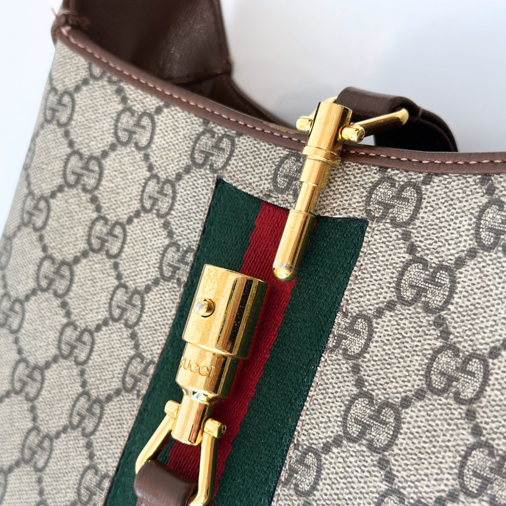 Gucci Small Jackie 1961 Canvas Shoulder Bag Kelly's Authentic Boutique