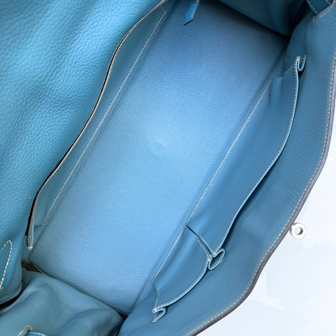 H Kelly Clemence Blue Jeans Shoulder Bag (Stamp Square N) Kelly's Authentic Boutique