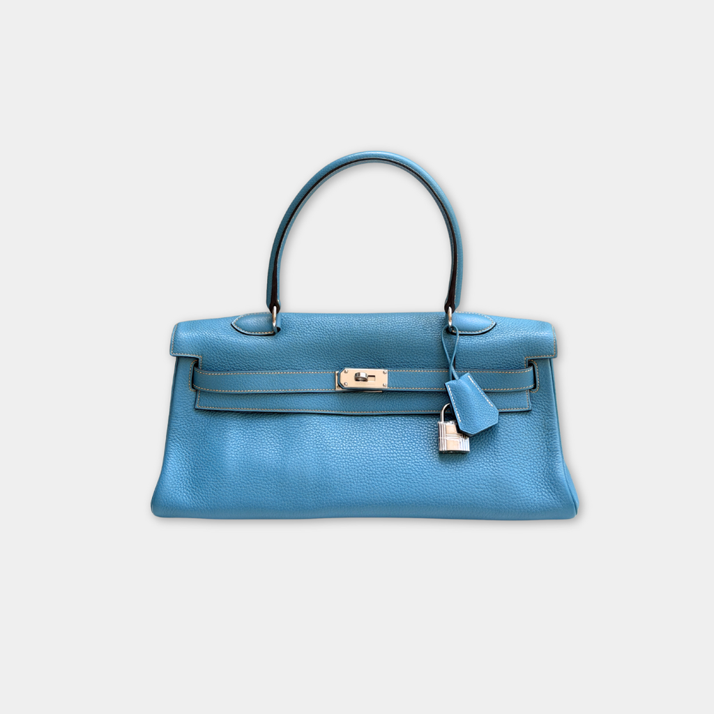 H Kelly Clemence Blue Jeans Shoulder Bag (Stamp Square N) Kelly's Authentic Boutique