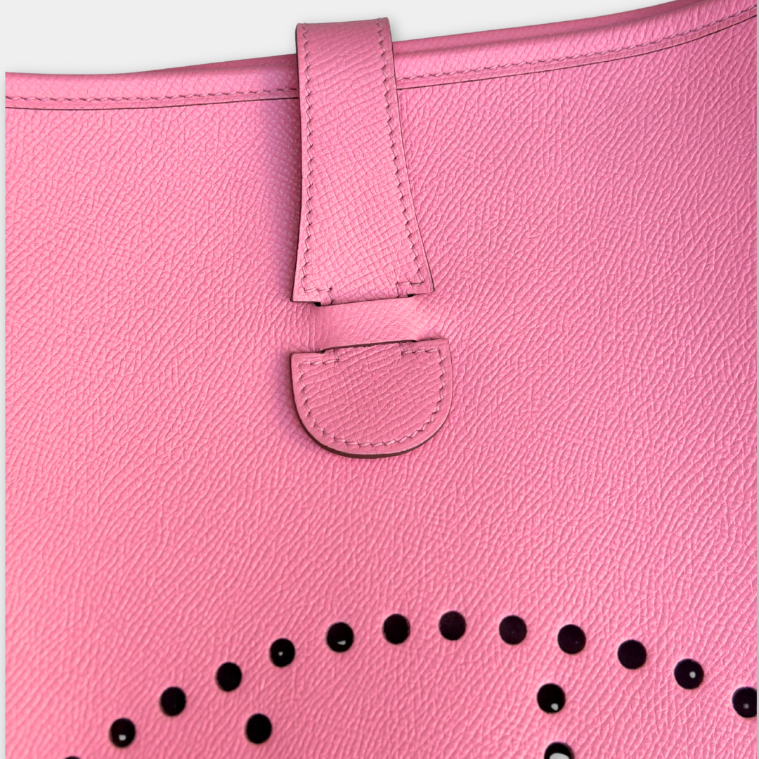 Hermes Rose Confetti Evelyne 29 Epsom Bag Kelly's Authentic Boutique