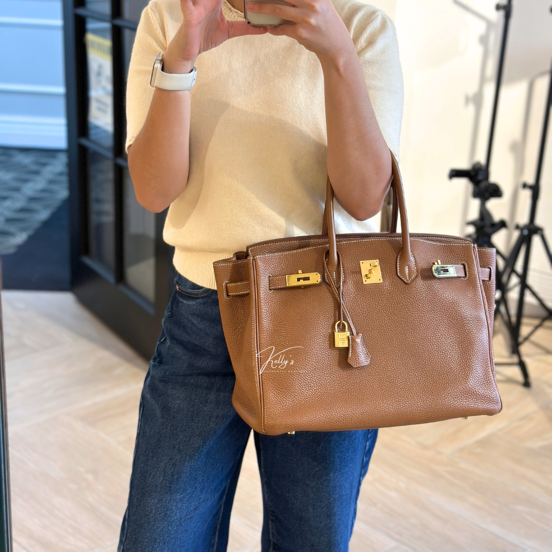 Hermes Birkin Togo Gold 35 (Stamp O Square) Kelly's Authentic Boutique