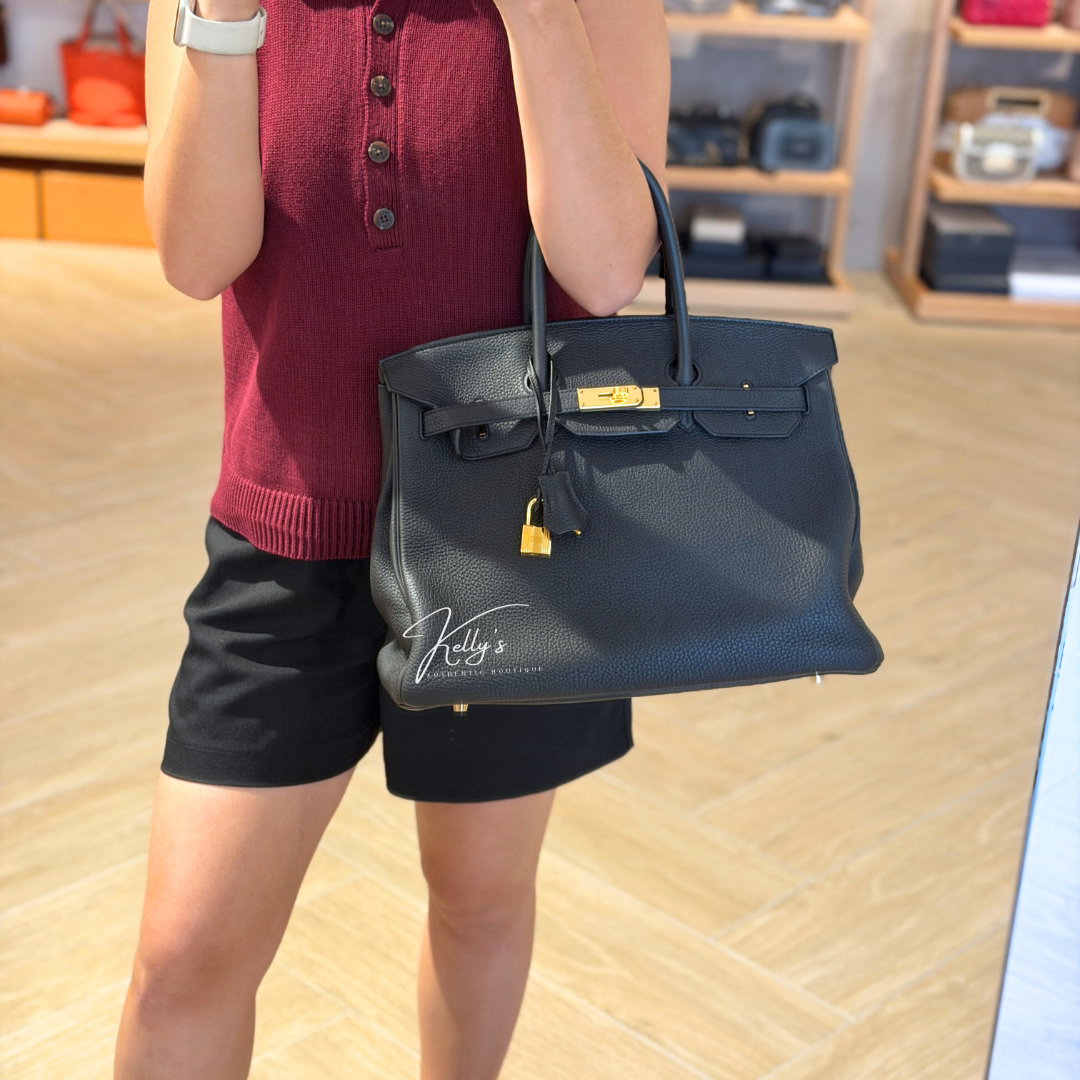 Hermes Togo Birkin Noir 35 Kelly's Authentic Boutique