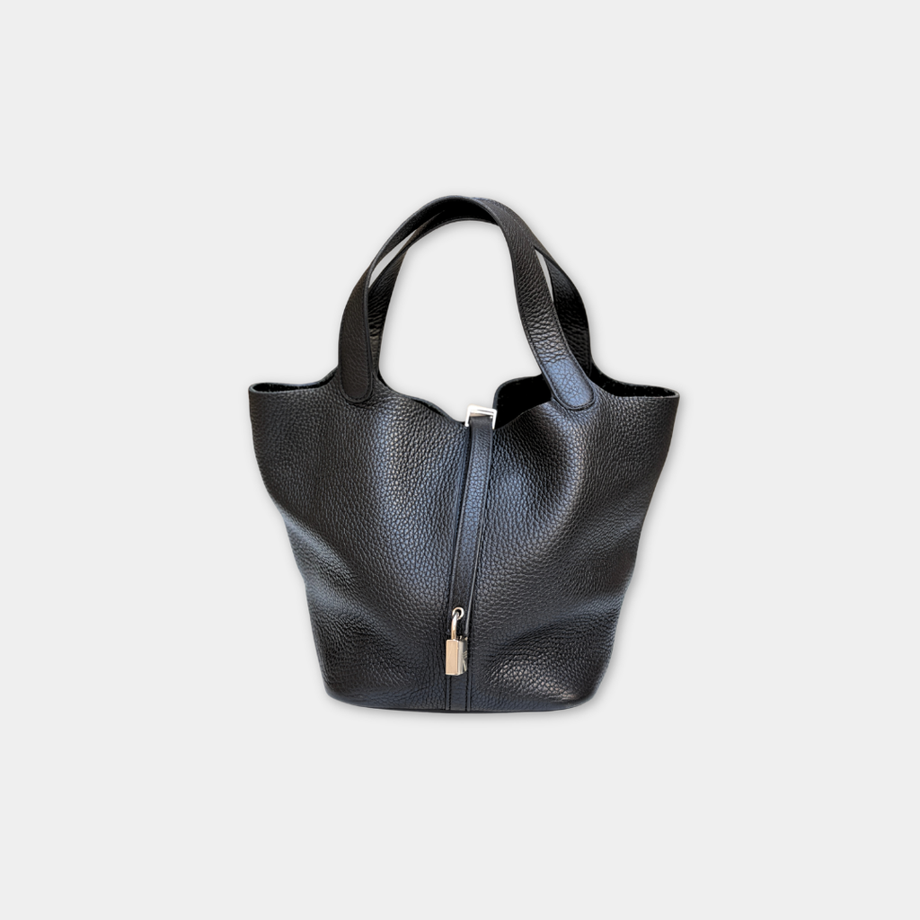 Hermes Black Clemence Picotin 22 (Stamp Z) Kelly's Authentic Boutique