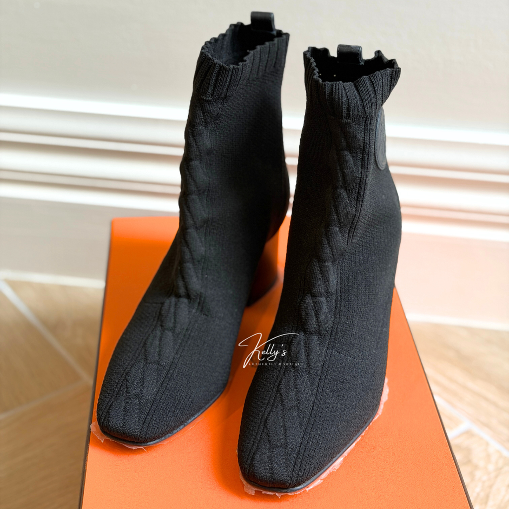 Hermes Black Jenna 60 Ankle Sock Boot (Unused) Kelly's Authentic Boutique