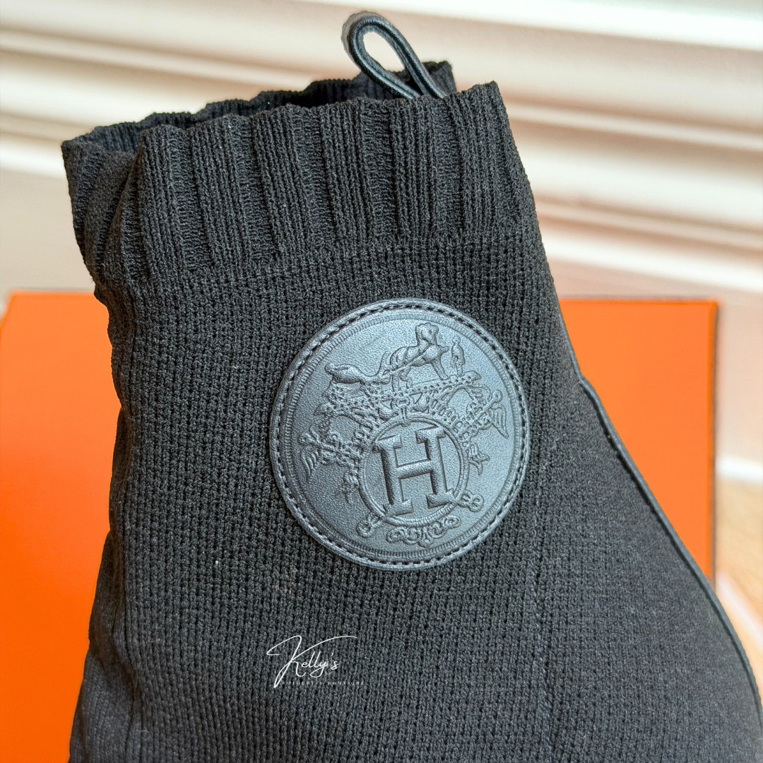 Hermes Black Jenna 60 Ankle Sock Boot (Unused) Kelly's Authentic Boutique