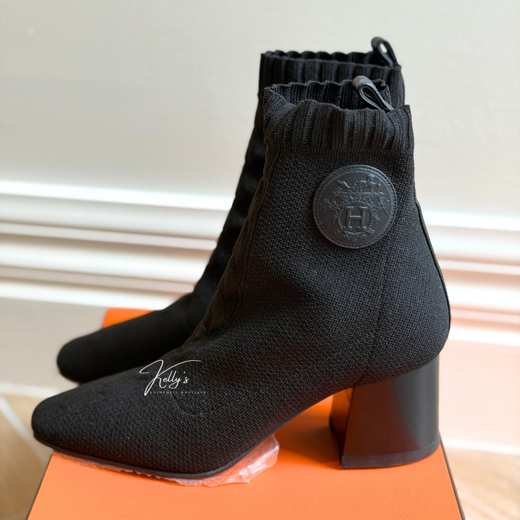 Hermes Black Jenna 60 Ankle Sock Boot (Unused) Kelly's Authentic Boutique