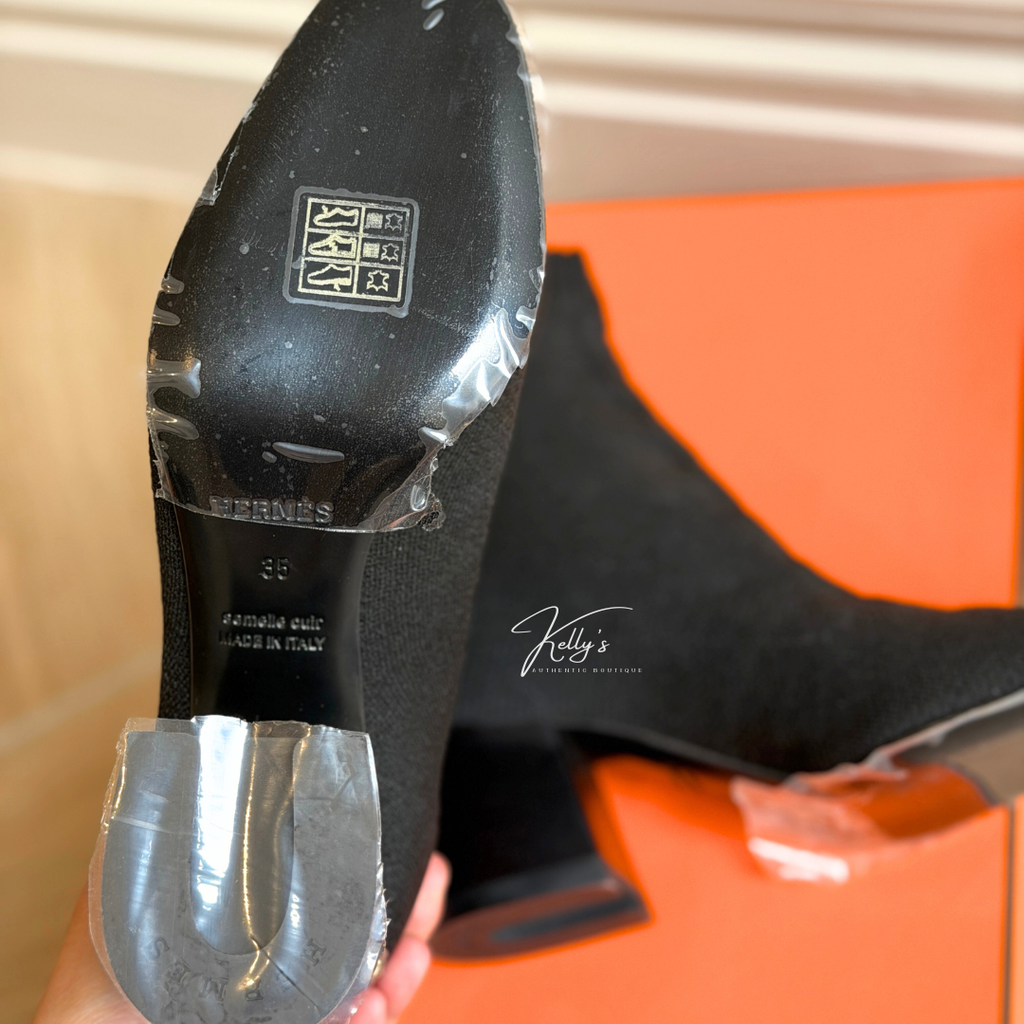 Hermes Black Jenna 60 Ankle Sock Boot (Unused) Kelly's Authentic Boutique