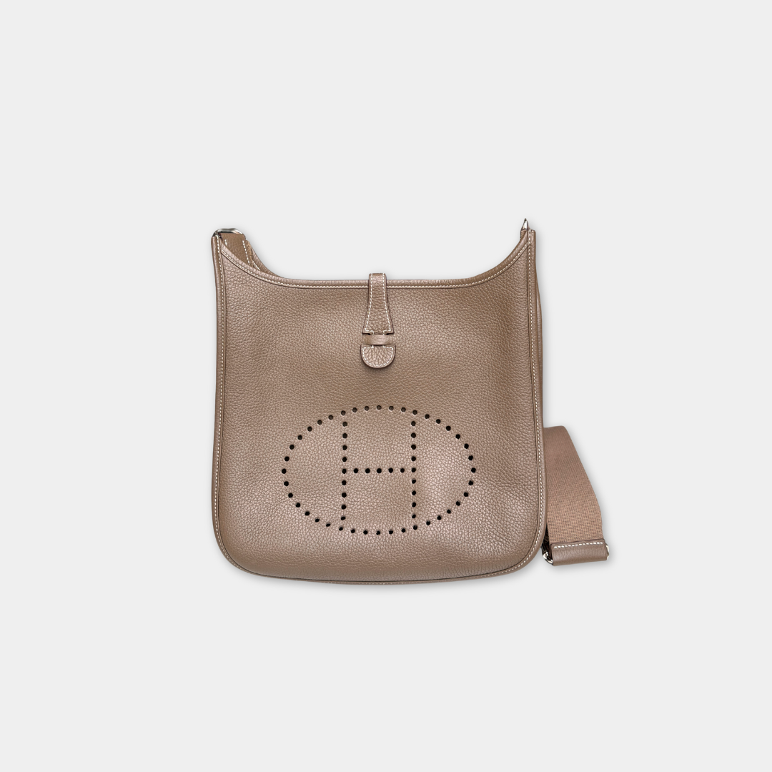 Hermes Clemence Evelyn 29 Etoupe Bag (Stamp Z) Kelly's Authentic Boutique