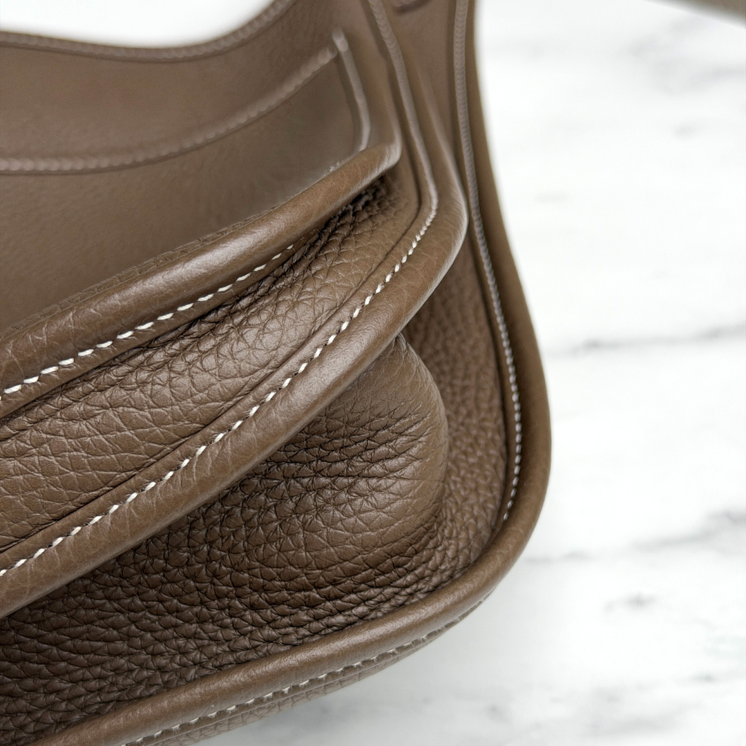 Hermes Clemence Evelyn 29 Etoupe Bag (Stamp Z) Kelly's Authentic Boutique