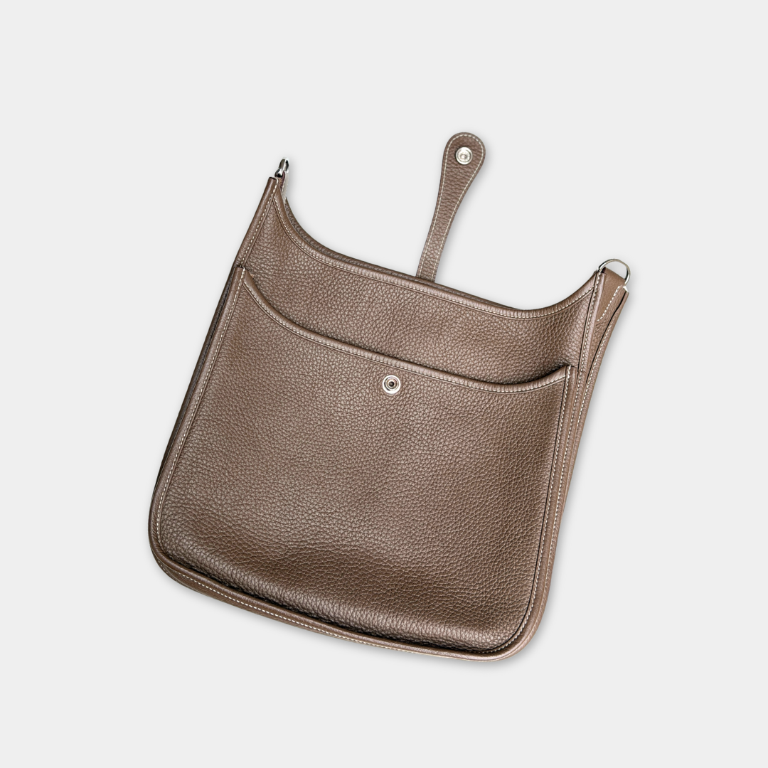 Hermes Clemence Evelyn 29 Etoupe Bag (Stamp Z) Kelly's Authentic Boutique