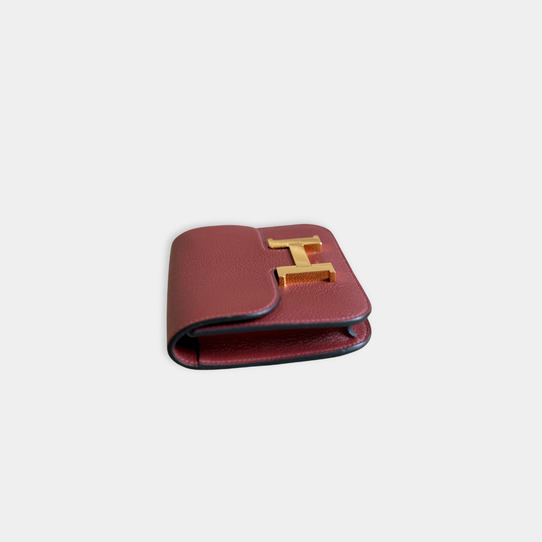 Hermes Constance Slim Wallet Rouge H (Stamp W) Kelly's Authentic Boutique
