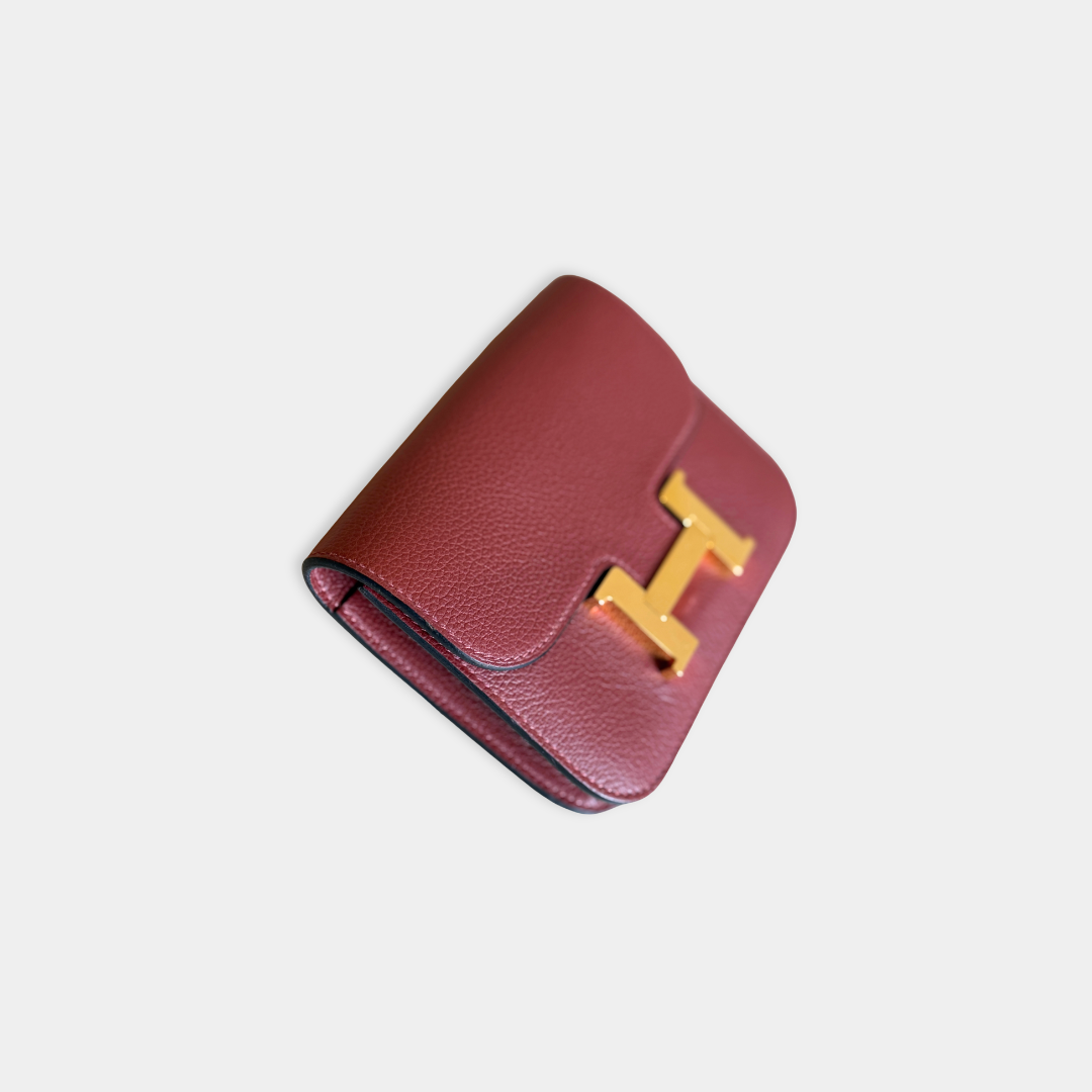 Hermes Constance Slim Wallet Rouge H (Stamp W) Kelly's Authentic Boutique