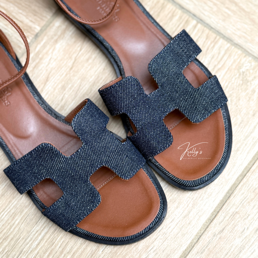 Hermes Denim Santorini Sandals Kelly's Authentic Boutique