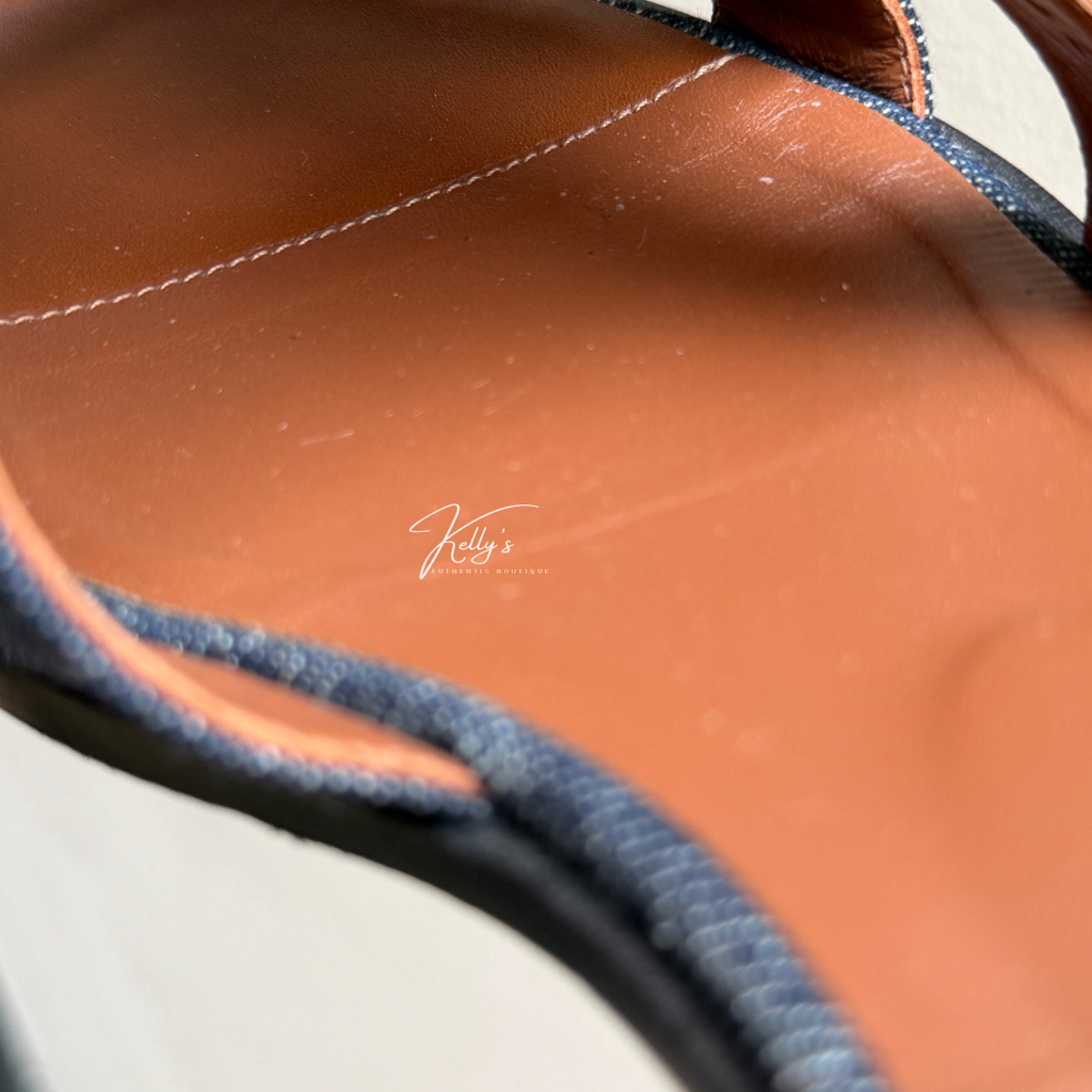 Hermes Denim Santorini Sandals Kelly's Authentic Boutique