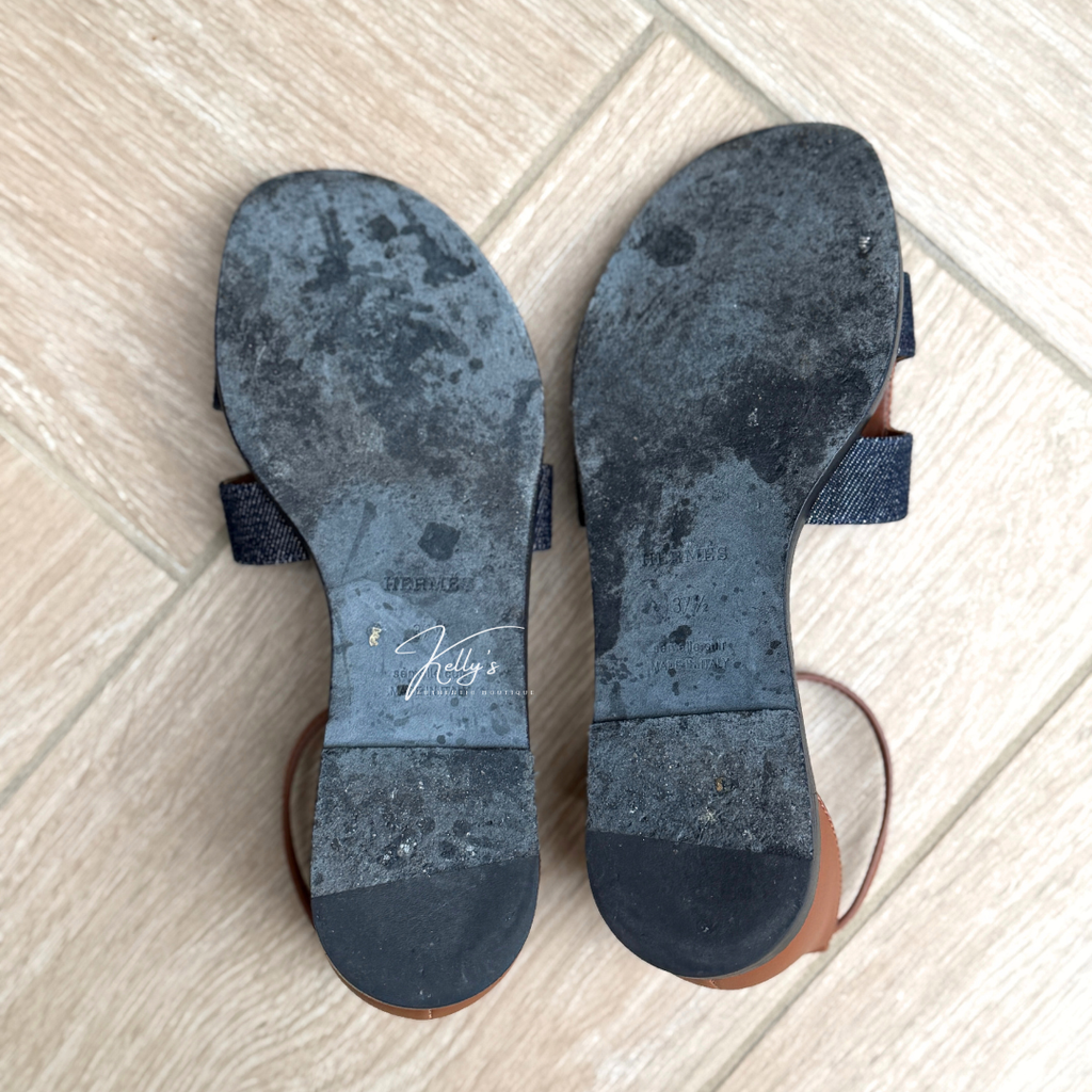 Hermes Denim Santorini Sandals Kelly's Authentic Boutique