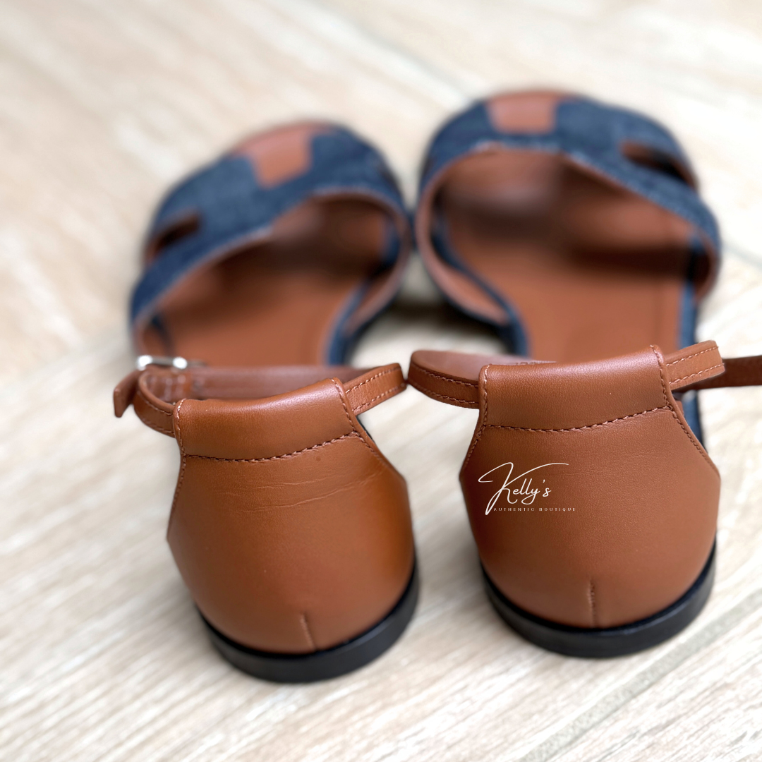 Hermes Denim Santorini Sandals Kelly's Authentic Boutique