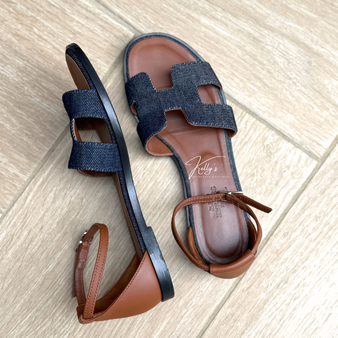 Hermes Denim Santorini Sandals Kelly's Authentic Boutique