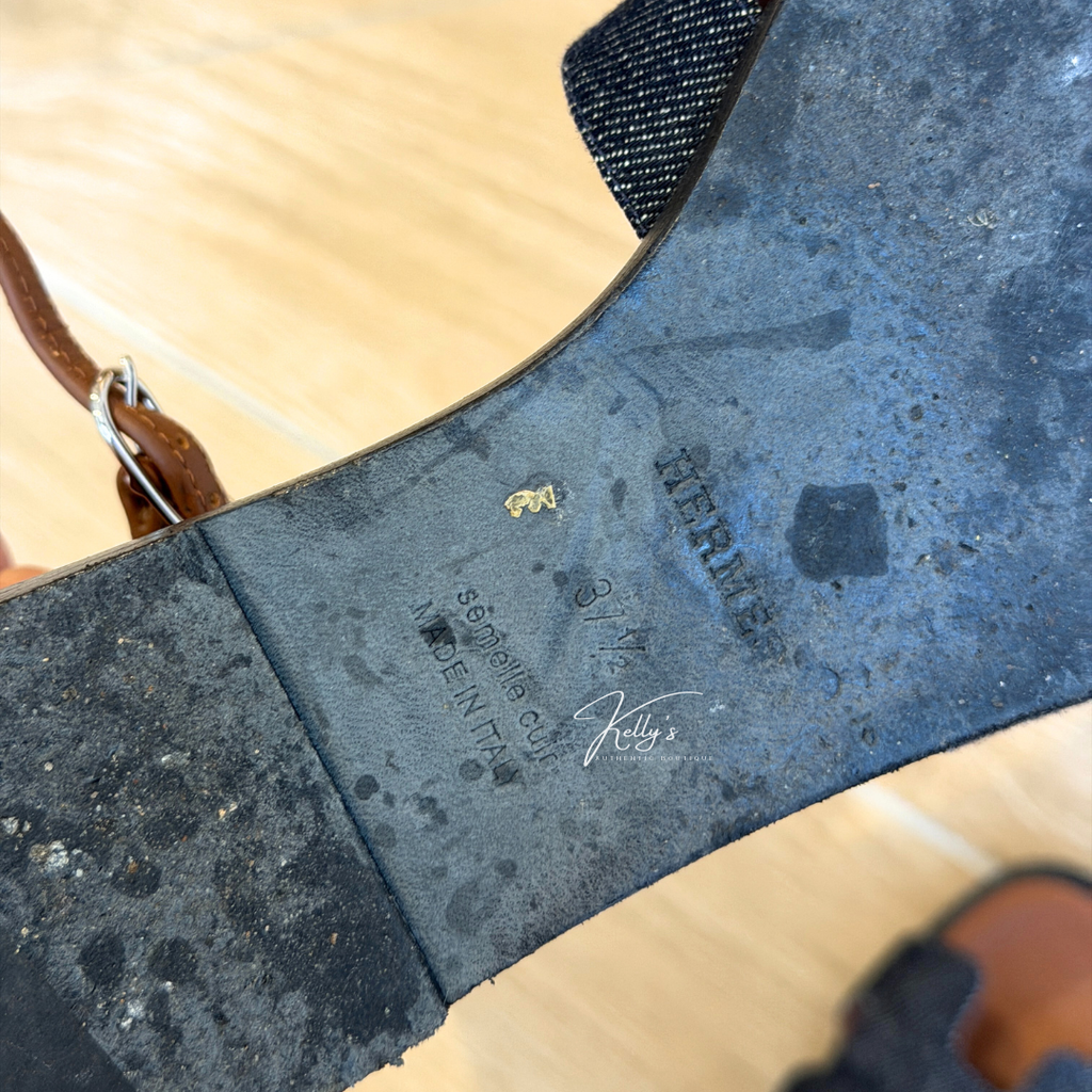 Hermes Denim Santorini Sandals Kelly's Authentic Boutique