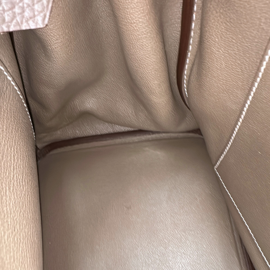 Hermes Etoupe Taurillon Clemence Birkin 35 Kelly's Authentic Boutique