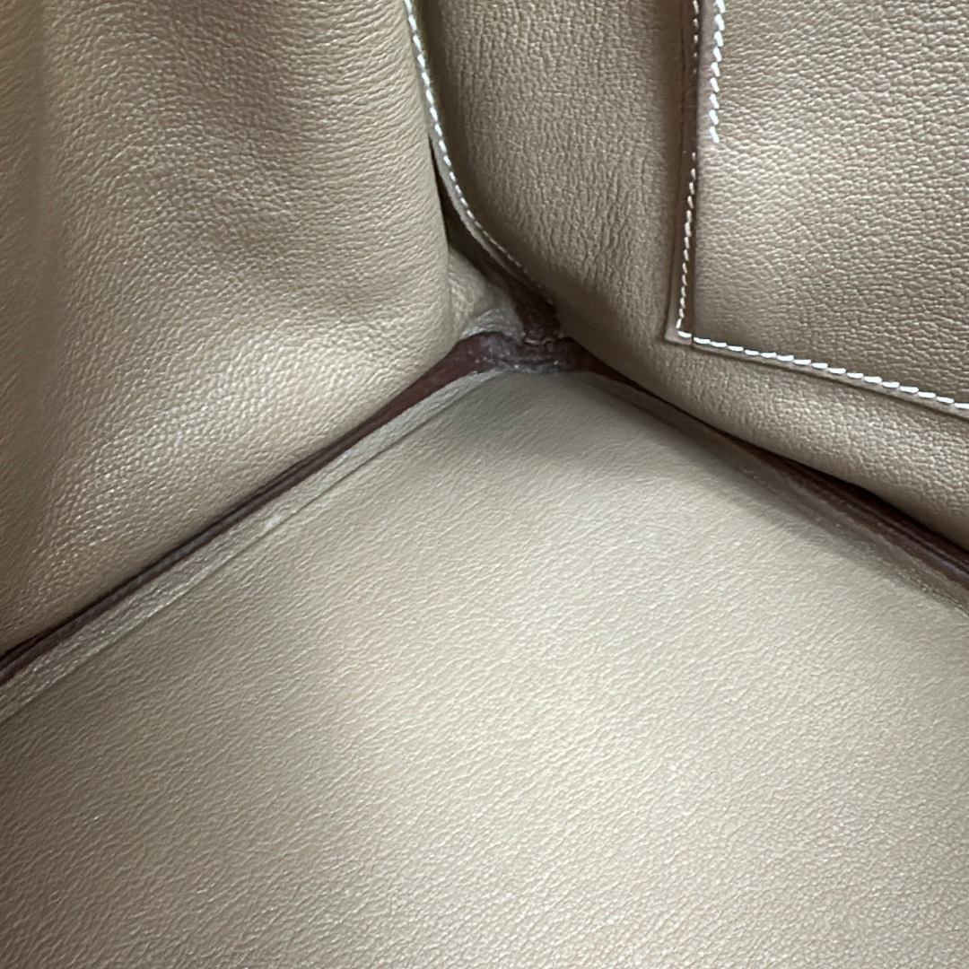 Hermes Etoupe Taurillon Clemence Birkin 35 Kelly's Authentic Boutique