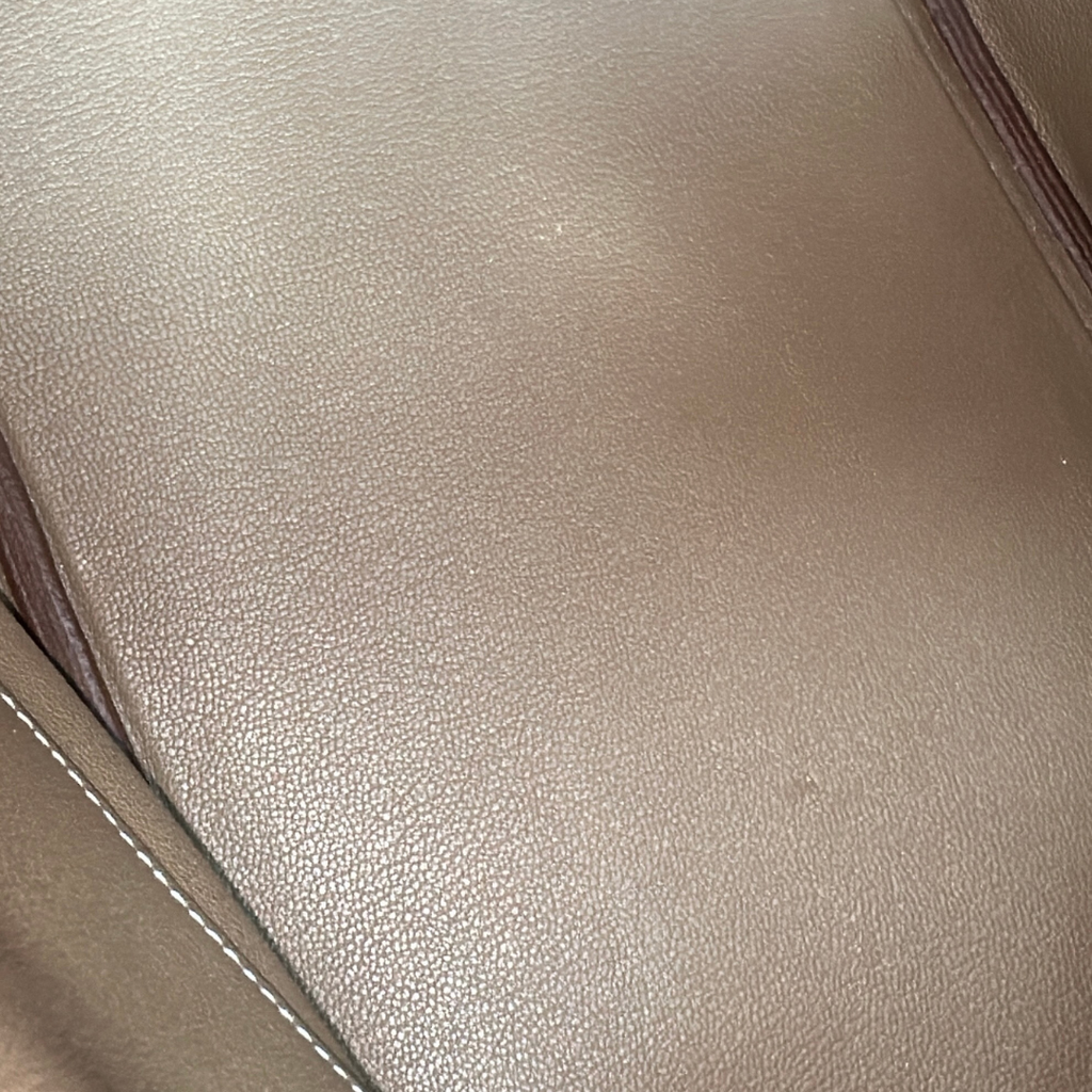 Hermes Etoupe Taurillon Clemence Birkin 35 Kelly's Authentic Boutique