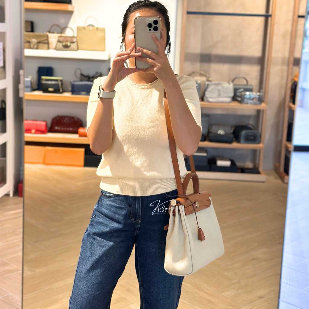 Hermes Herbag 31 Fauve Beton (Stamp U) Kelly's Authentic Boutique