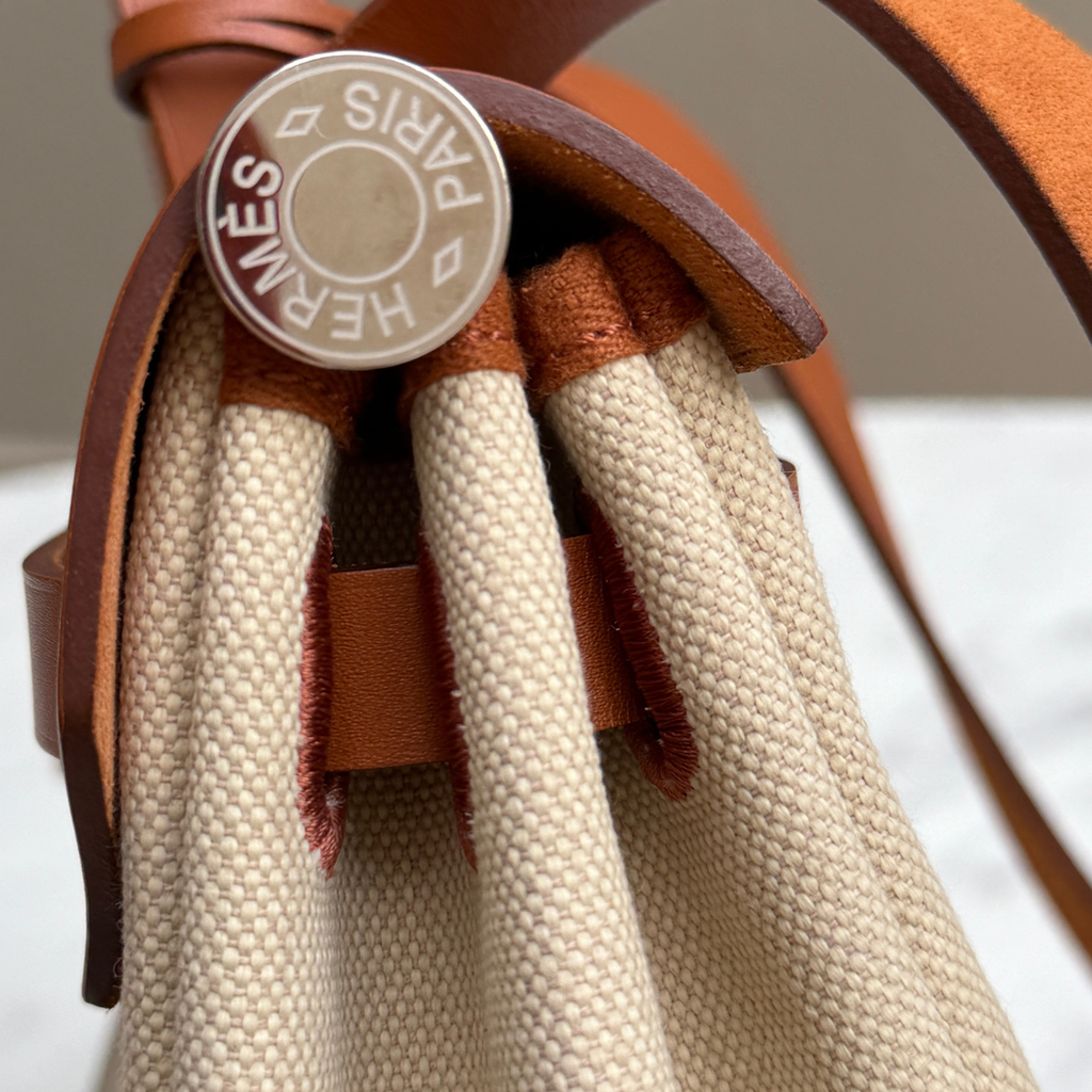 Hermes Herbag 31 Fauve Beton (Stamp U) Kelly's Authentic Boutique