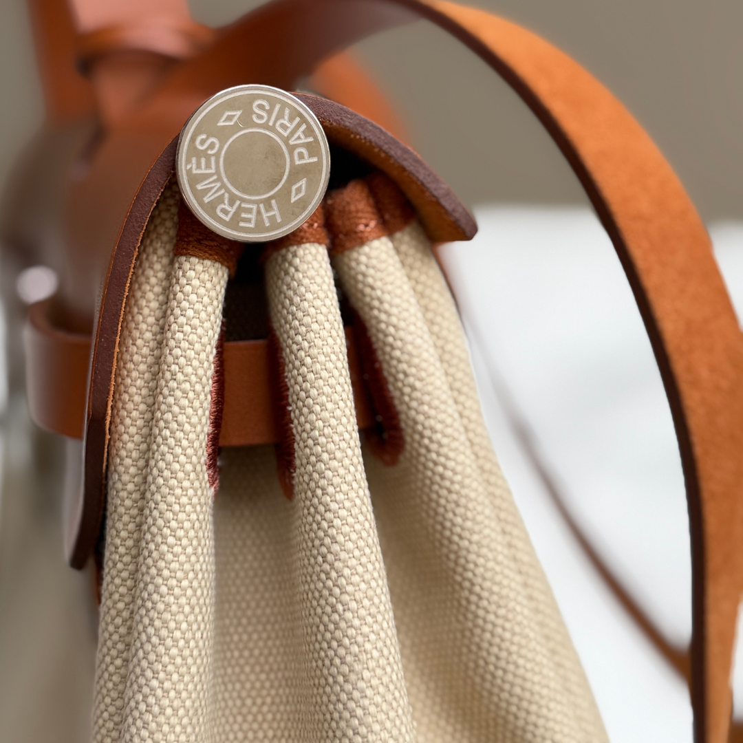 Hermes Herbag 31 Fauve Beton (Stamp U) Kelly's Authentic Boutique