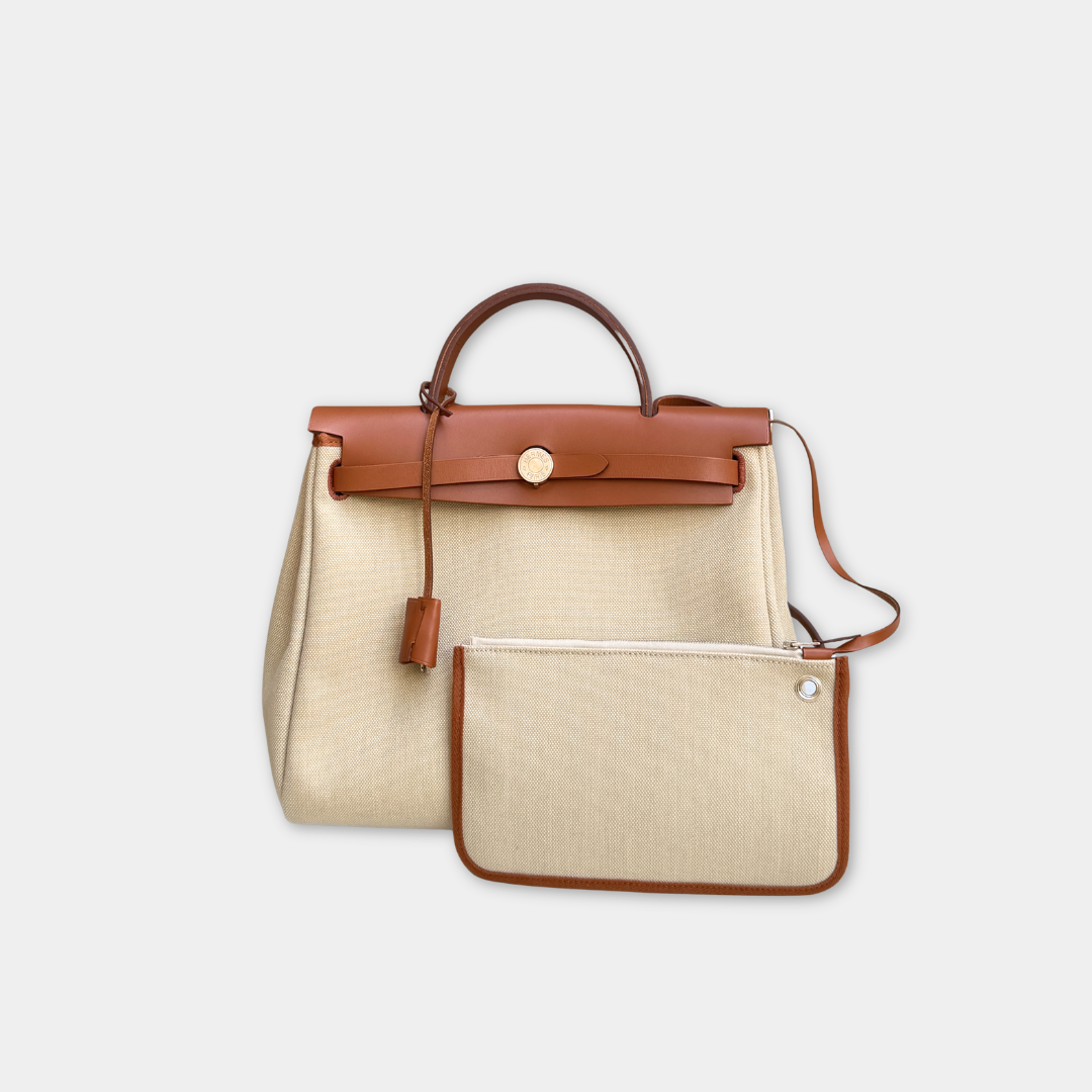 Hermes Herbag 31 Fauve Beton (Stamp U) Kelly's Authentic Boutique