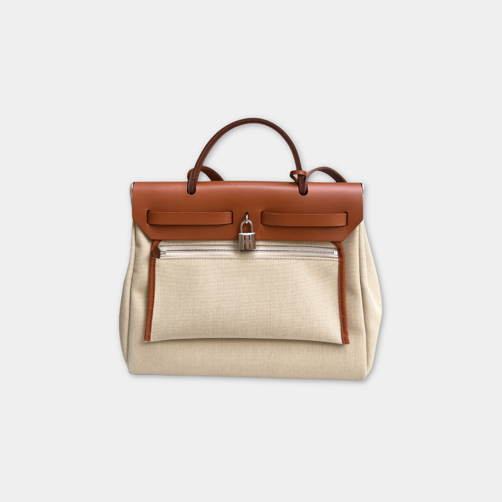 Hermes Herbag 31 Fauve Beton (Stamp U) Kelly's Authentic Boutique