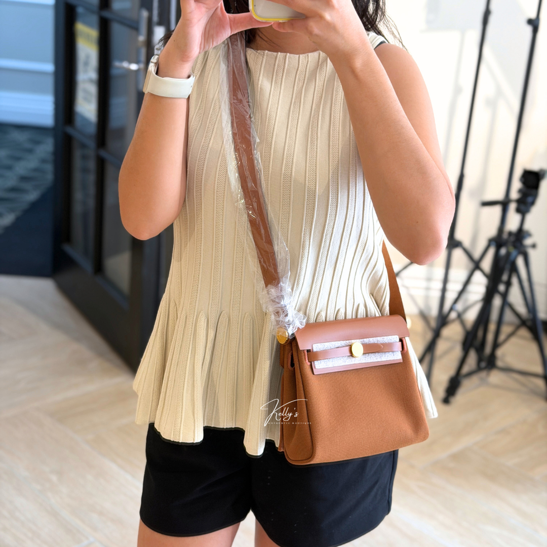 Hermes Mini Fauve Herbag (Stamp G) Kelly's Authentic Boutique