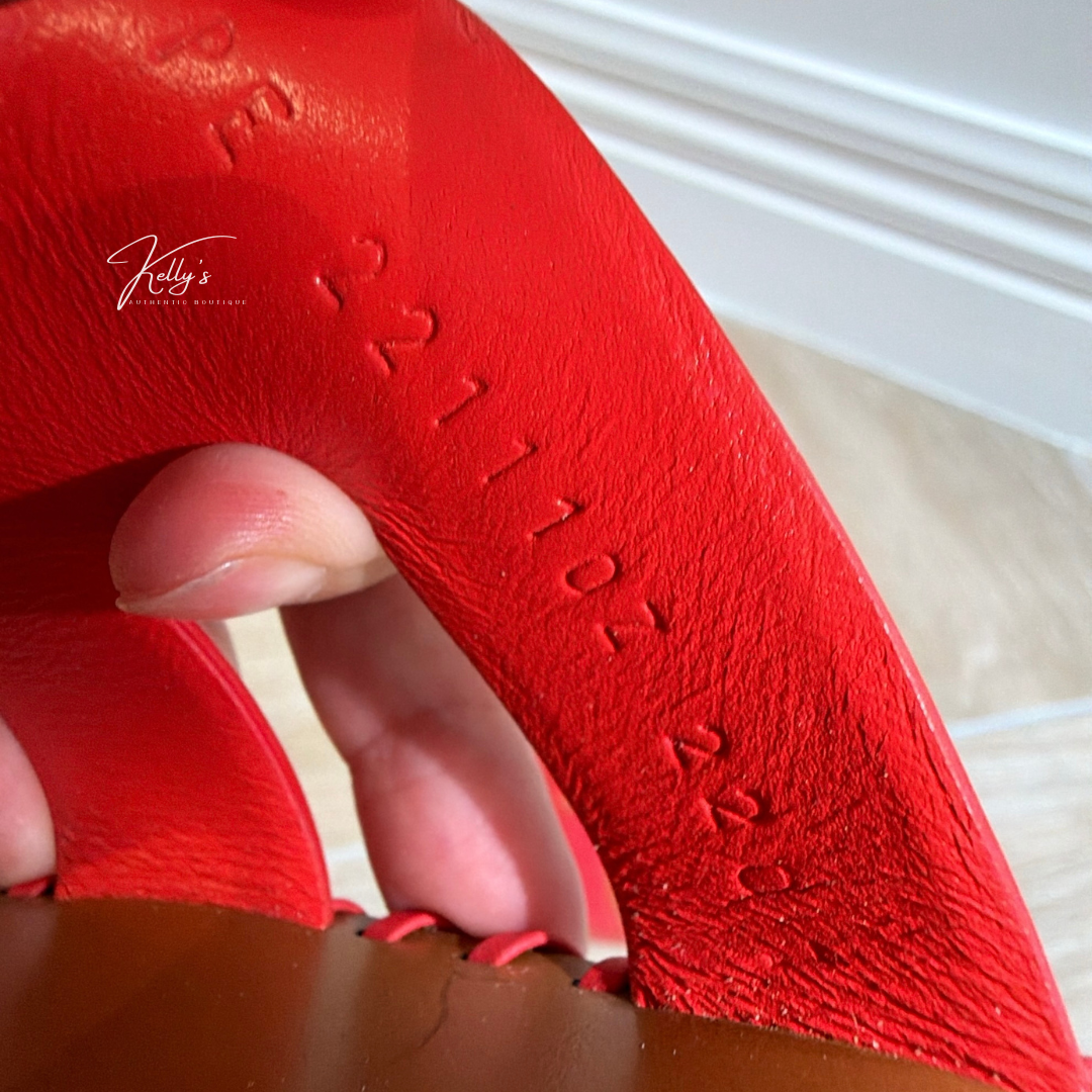 Hermes Red Braided Whipstitch Oran Sandals Kelly's Authentic Boutique