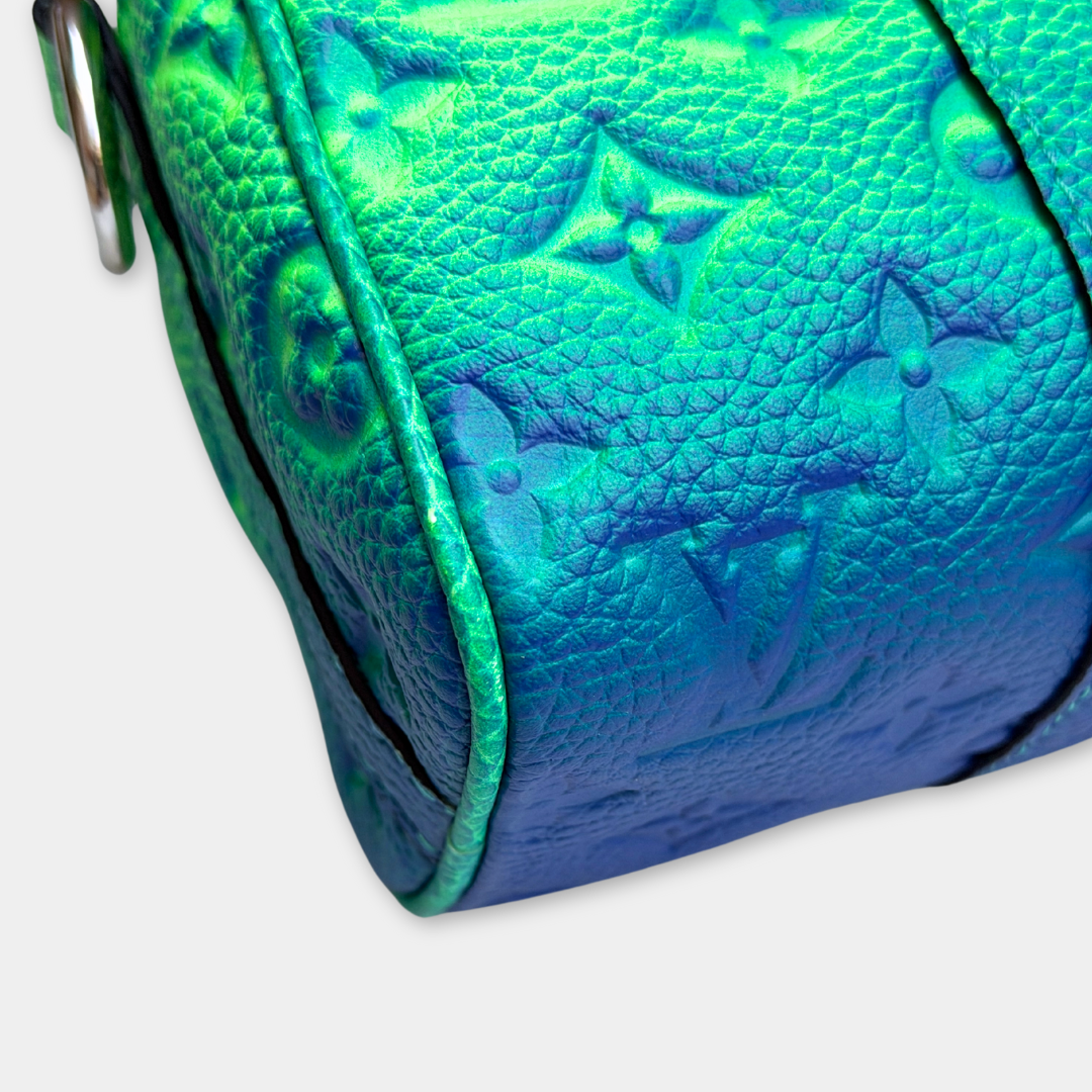 Microchipped Louis Vuitton Limited Taurillon Clemence Illusion Keepall XS Bag Kelly's Authentic Boutique