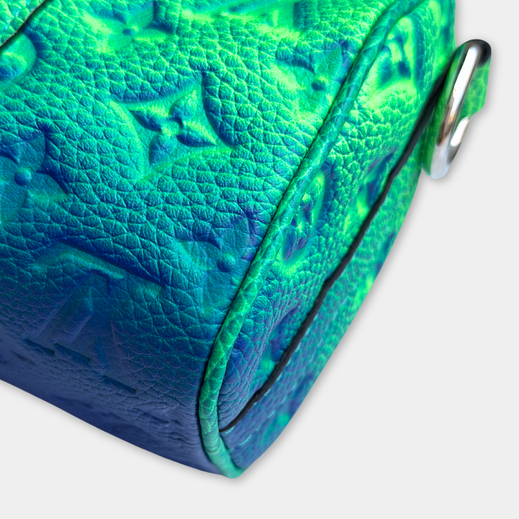 Microchipped Louis Vuitton Limited Taurillon Clemence Illusion Keepall XS Bag Kelly's Authentic Boutique