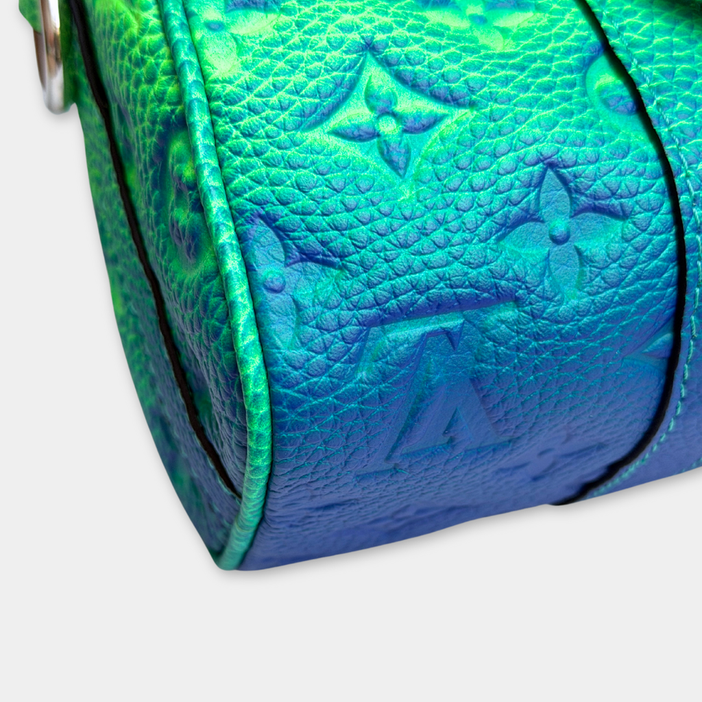 Microchipped Louis Vuitton Limited Taurillon Clemence Illusion Keepall XS Bag Kelly's Authentic Boutique