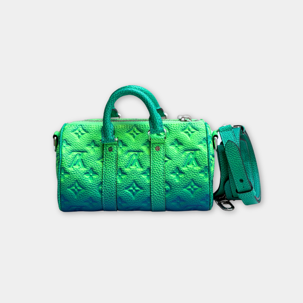 Microchipped Louis Vuitton Limited Taurillon Clemence Illusion Keepall XS Bag Kelly's Authentic Boutique