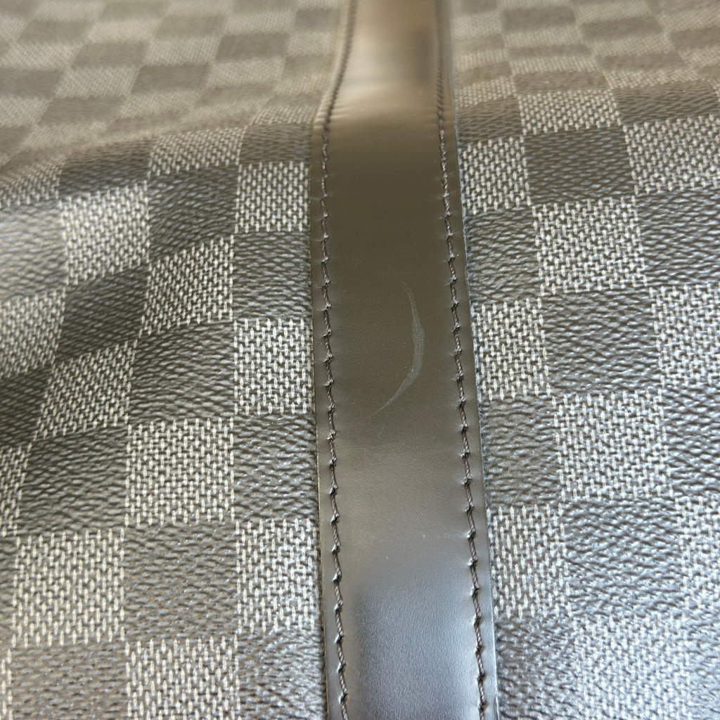 Louis Vuitton Damier Graphite Canvas Keepall Bandouliere 55 with Strap (has initials) Kelly's Authentic Boutique