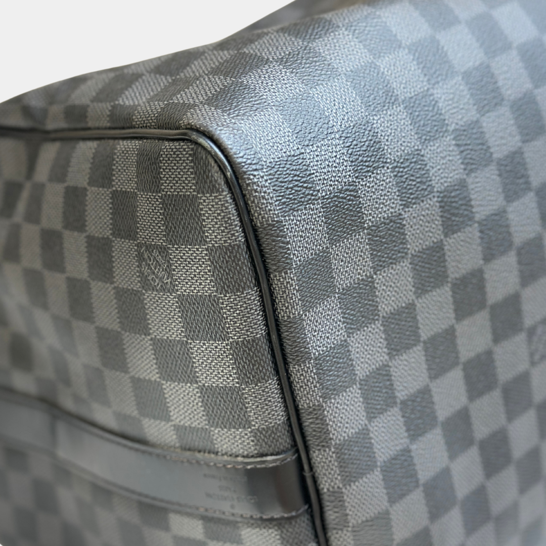 Louis Vuitton Damier Graphite Canvas Keepall Bandouliere 55 with Strap (has initials) Kelly's Authentic Boutique