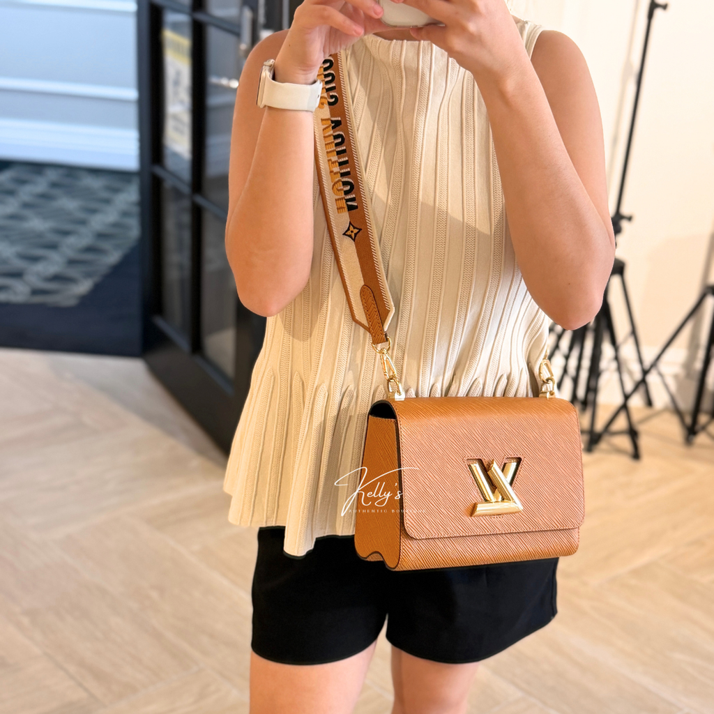 Louis Vuitton Gold Miel Brown Twist MM Bag Kelly's Authentic Boutique