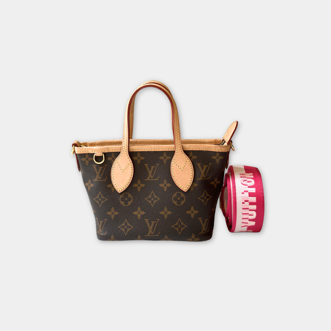 Louis Vuitton Microchip Monogram Neverfull BB Rose Peony Kelly's Authentic Boutique
