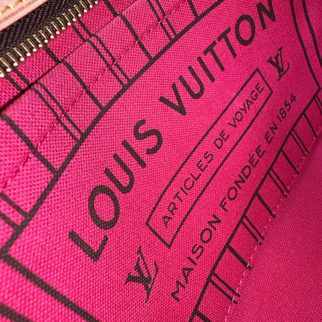 Louis Vuitton Microchip Monogram Neverfull BB Rose Peony Kelly's Authentic Boutique