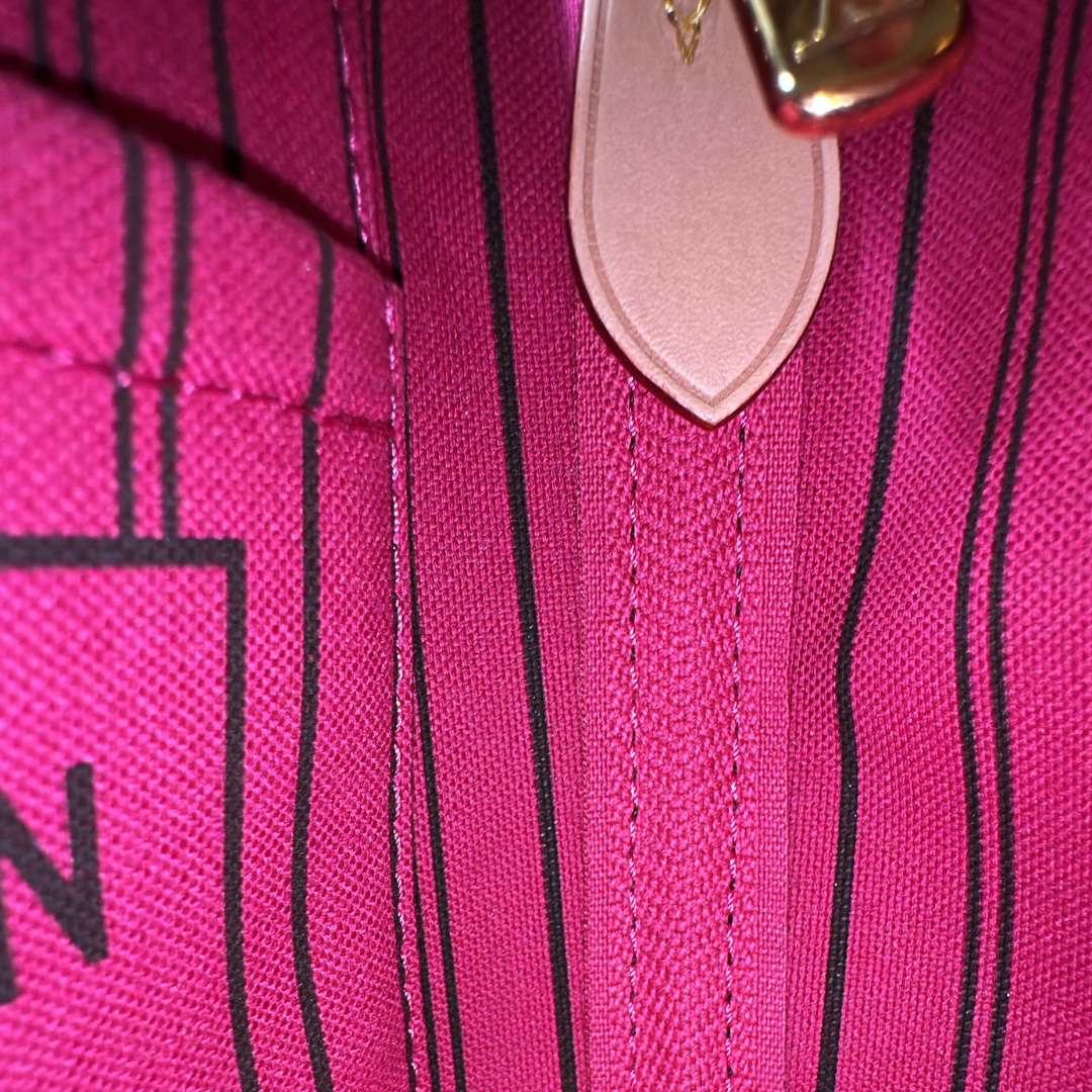 Louis Vuitton Microchip Monogram Neverfull BB Rose Peony Kelly's Authentic Boutique
