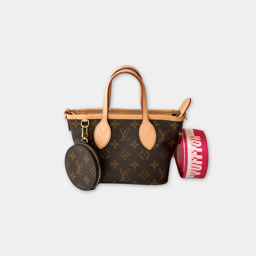 Louis Vuitton Microchip Monogram Neverfull BB Rose Peony Kelly's Authentic Boutique
